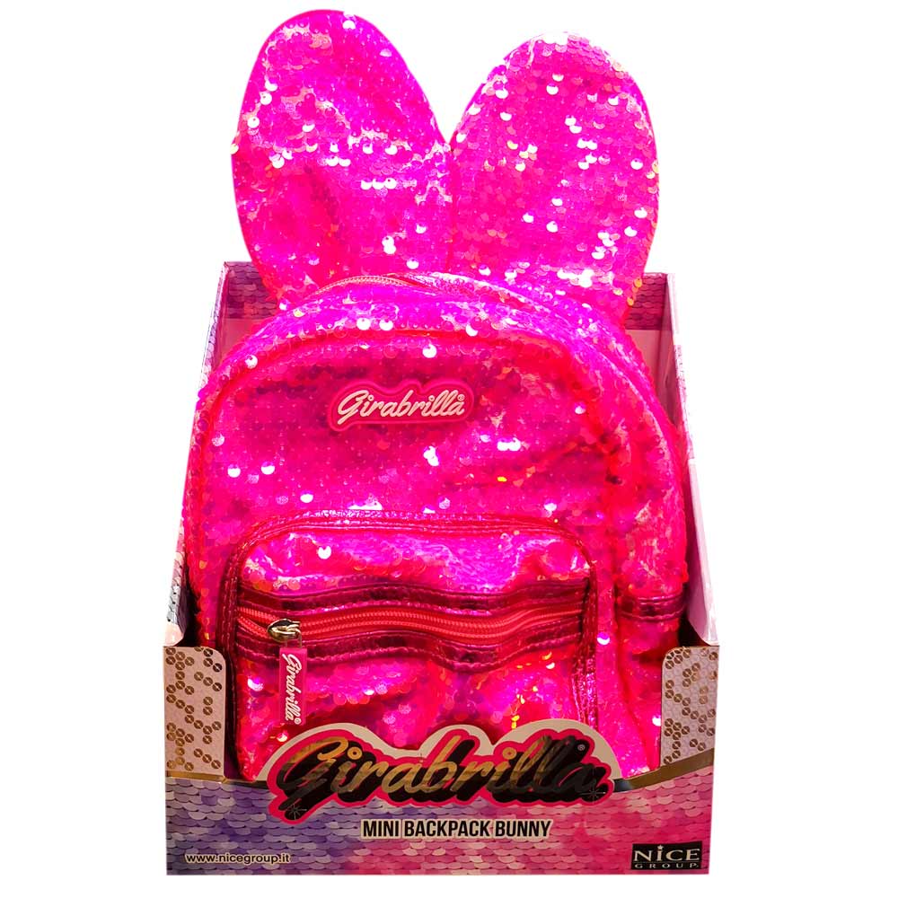 Nice Group - Girabrilla Zainetto Mini Backpack Rabbit Bunny Coniglietto  scintillante colori assortiti Poliestere : : Moda